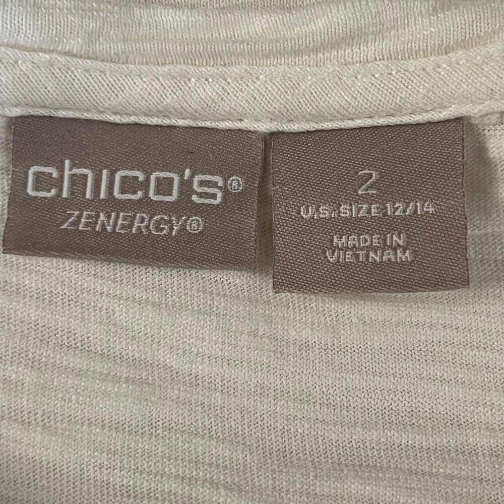 Chico’s Zenergy cotton 3/4 sleeve top Chico’s 2 (12/14) - Picture 6 of 7
